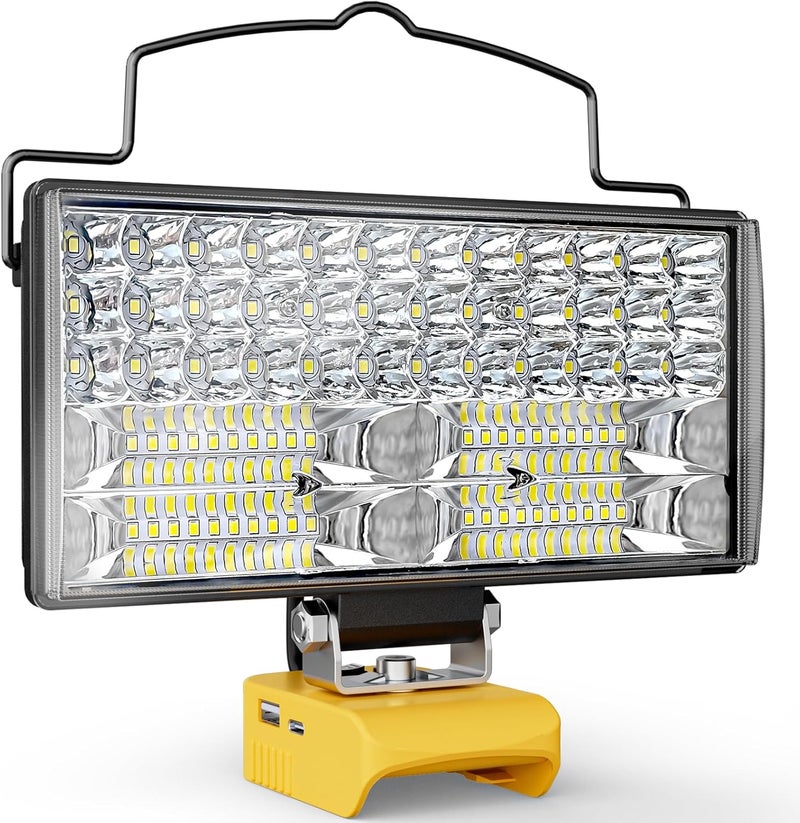 Ecarke LED Work Light Compatible with DeWALT 20V, 100W 10000LM Cordless Flashlight, 7" Battery Flood Light with Low Voltage Protect for Emergency, Job Site & Security Lighting, Battery Not Included - Image 1
